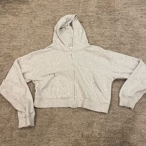 - Unplug -Small -Gray cropped zip up
